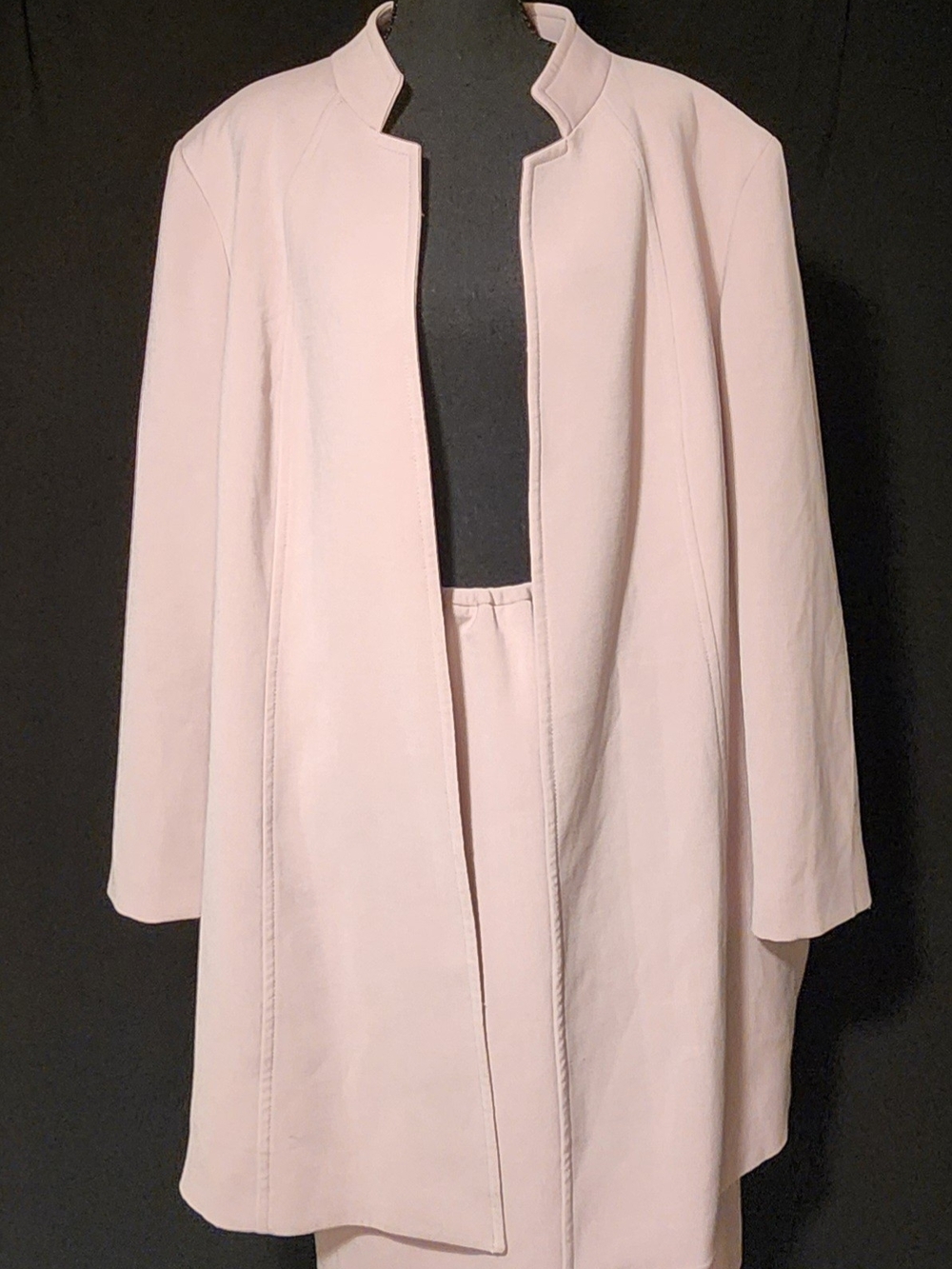 Tahari Pale Pink Open-Front Trench Coat